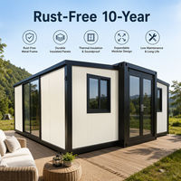 Casa Contenedor Plegable y Expandible de 1, 2 o 3 Dormitorios, Casa Pequeña para Airbnb, Inversión, Villa Portátil Prefabricada con Cocina