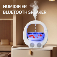 Humidificateur d'air créatif goutte d'eau anti-gravité 1000ML BT haut-parleur Godfish Bowl 7 couleurs humidificateur diffuseur