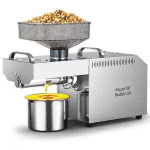 Máquina prensadora de aceite de avellanas, cacahuete de coco virgen prensado en frío comercial pequeño, semillas de sésamo