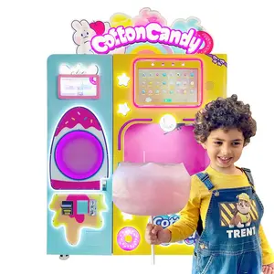 Máquina de venda automática luxuosa de algodão doce para crianças, mini máquina de venda automática sem dinheiro para itens de varejo