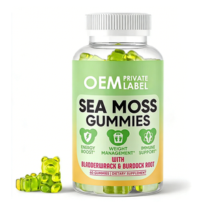 Gummies de mousse de mer bio véganes pour le système immunitaire, Gummies de mousse de mer et d'algues marines, Vitamine en gommes - Product Image 1