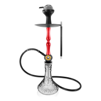 Chicha en alliage d'aluminium de qualité supérieure, ensemble complet de luxe avec base en verre pour fumer le narguilé