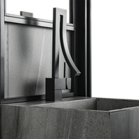 Robinet de salle de bain noir mat au design spécial, fabriqué en Chine, mitigeur de lavabo en laiton à poser, eau chaude et froide