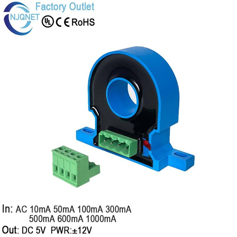 DC Leakage Current Transducer QNLC1 50mA 100mA 300mA 600mA 800mA 5V 4V Hall Current Transformer Residual CT Sensor zero Phase