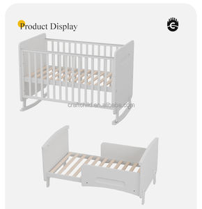 Cuna de Madera Convertible de Color Blanco para Bebé, Marca Europea, Personalizable, con Función de Balanceo - Product Image 3