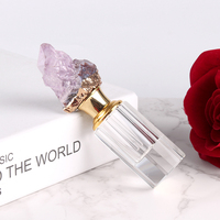 Bouteille de parfum en cristal d'améthyste naturelle, 1 pièce, huile de luxe, décoration de salon