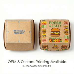 Cajas para Hamburguesas Impresas al por Mayor, Embalaje Reciclable de Grado Alimenticio Tipo Concha para Restaurantes, Cocinas Nuevas y Servicios de Catering - Product Image 3