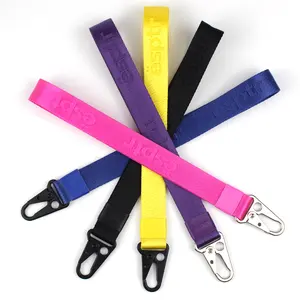 Hoge Kwaliteit Nylon Jacquard Hand Touw Polsband Sleutelhanger Met Aangepaste Logo