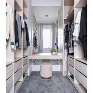 CBMmart定制模块化内置豪华现代意大利木制步行者卧室家具衣柜带镜子衣柜设计