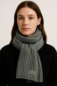 Wholesale Fashion Solid Color <strong>Scarf</strong> for Women <strong>Men</strong>, Grey Winter Warmth Cotton Woven <strong>Scarf</strong> for Chic Daily Wear - Product Image 2