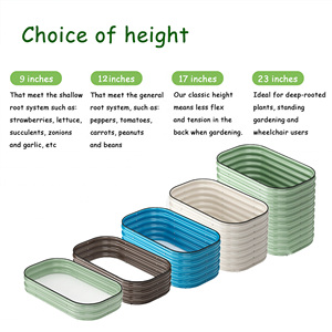 Lit de jardin de bureau carré galvanisé et écologique Hauteur de 17 pouces <span class=keywords><strong>Pot</strong></span> de fleurs <span class=keywords><strong>en</strong></span> acier Décoration de jardin pour la maison - Product Image 6