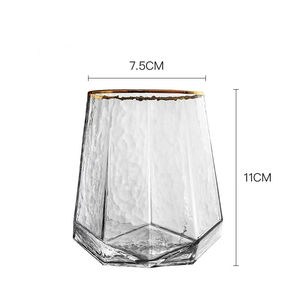 Groothandel Luxe Hexagon Crystal Diamond Whiskey Glas Goud Omrande Whisky Bril - Product Image 3