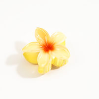 Pince à cheveux en plastique Hibiscus - 8 cm, motif floral hawaïen ombré, respirante, multifonctionnelle, pour femme, design personnalisé, usage quotidien ou mariage