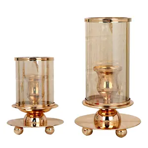 欧洲金属烛台玻璃烛台豪华烛台，用于婚礼派对家庭餐厅装饰