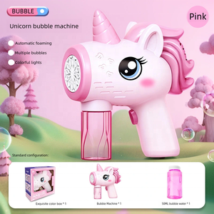 Nuevo diseño, juguete de <span class=keywords><strong>burbujas</strong></span> de unicornio, juguetes de <span class=keywords><strong>burbujas</strong></span> para niños al aire libre de verano, juguete de pistola de <span class=keywords><strong>burbujas</strong></span> eléctrica con luz - Product Image 6