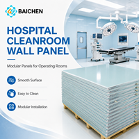 Panneau mural sandwich modulaire pour salle blanche, panneau préfabriqué à emboîtement avec coin intérieur courbé intégré