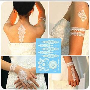 Clásico blanco encaje tatuaje temporal pegatinas extraíbles cuerpo arte pinturas para las mujeres y las niñas - Product Image 2
