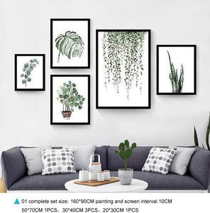 Feuilles Peinture Décorative Style Américain Lumière Peintures De Luxe Nordique Salon Vert Personnalisé Toile Fleur Moderne 50pcs - Product Image 4