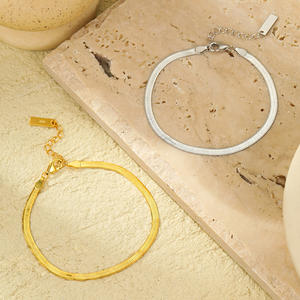 Pulsera de cadena de serpiente plana ajustable de Plata de Ley 925 clásica para mujer - Product Image 3