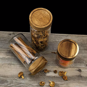 Frasco de Vidrio Reutilizable y Sostenible para Almacenamiento de Alimentos con Tapa de Madera, Organizador de Cocina, Recipientes de Almacenamiento para el Hogar - Product Image 6
