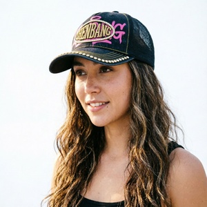 Gorras Trucker Personalizadas con Pedrería, Estilo Vintage, Malla con Estampado de Grafiti, Bordado 3D Dorado de Alta Calidad, Estilo Y2K - Product Image 6