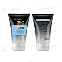 Contrôle de l'huile mâle nettoyant pour le visage végétalien nettoyage en profondeur élastique brillant exfoliant enlever la peau morte Anti acné nettoyage des pores hommes lavage