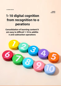 Tablero de números de madera para niños Para operaciones matemáticas Educación temprana Pensamiento lógico Ayudas de entrenamiento Juguetes de matemáticas - Product Image 2