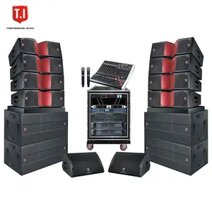 Hoge Kwaliteit Luidsprekers Audio Systeem Geluid Dual 12 Inch Line Array 18 Inch Sub-Bass Digitale Mixer Versterker Volledige Set