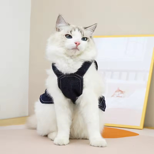 Nuevo Vestido de Mezclilla Clásico para Perros y Gatos, Falda con Diseño a Cuadros, Arnés Ligero y Cómodo para Cachorros Pequeños - Product Image 5