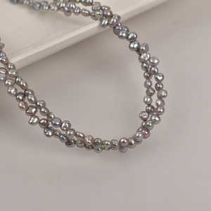 Cuentas Sueltas de Perla Natural de Agua Dulce Gris de 4mm, 1320 Unidades, para la Elaboración de Joyas, Accesorio de Color - Product Image 3