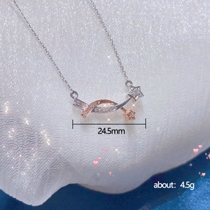 Collana con Ciondolo a Stella Bicolore in Stile Foresta Semplice per Donne, Gioiello con Catena per Clavicola in Stile Coreano - Product Image 5