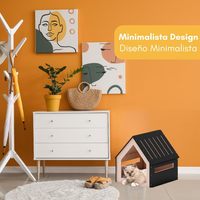 Maison pour animaux de compagnie en bois détachable, écologique, à fermeture par boutons, imprimée, de style moderne et luxueux, pour chats et petits chiens