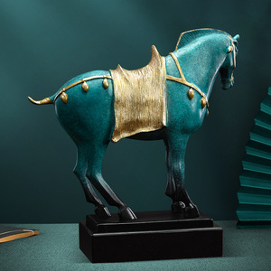 Tang Sancai Horse Figurine Bronze Handmade Sculpture Office Home Decoration Entryway <b>Ornament</b> Housewarming Gift - Product Image 3