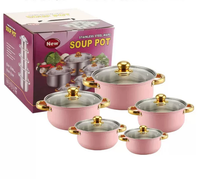 Ensemble de casseroles et poêles en acier inoxydable de qualité supérieure, 10 pièces, avec couvercles en verre, compatible induction, pour la cuisine