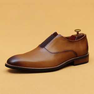 Chaussures Oxford habillées en cuir gris de qualité supérieure pour hommes, style britannique, décontractées, à bout carré, à lacets, respirantes, pour mariage, collection 2025 - Product Image 6
