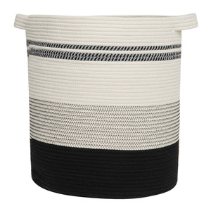 High Quality foldable Cotton Rope laundry basket for storage, Woven Laundry Hamper with Handle