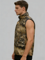 Polyester/Spandeks Softshell Kamuflaj Desenli Petek Mikro Polar Su Geçirmez Erkek Sonbahar Açık Hava Av Yeleği