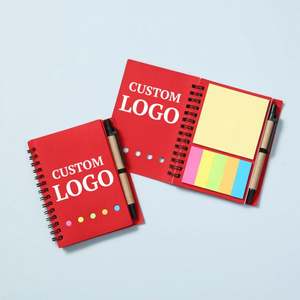 Bloc de Notas Kraft Personalizable con Logotipo Promocional, con Bolígrafo, Notas Adhesivas, Bloc de Notas Espiral, Blocs de Notas Impresos Personalizados con Bolígrafo - Product Image 3