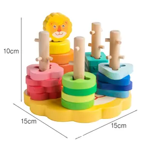 En çok satan çocuk Montessori eğitici oyuncaklar çok fonksiyonlu Montessori oyuncaklar ahşap geometri oyuncaklar
