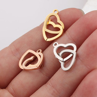 Pendentif Coran en Acier Inoxydable Cœur Islamique Abordable Dina Wholesale, Breloques de Bijoux DIY Idéales pour les Occasions Festives