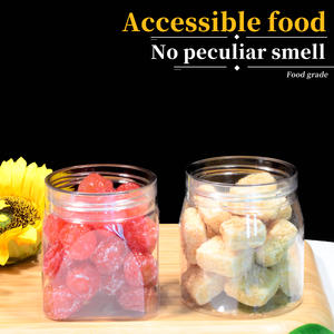 Grand pot de stockage PET de qualité alimentaire en cristal rond de 7cm de diamètre pour fruits secs fruits confits sucre vide - Product Image 3