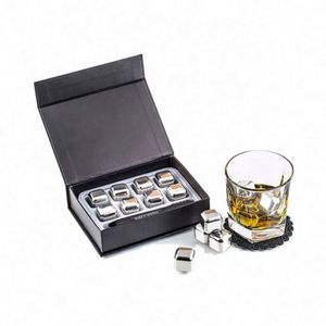 OEM <b>Cheap</b> Price Custom Stainless Steel Whiskey Stones Metal Reusable Ice Cubes for Bar - Product Image 1