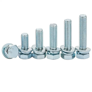 Hot Sale Hex Head <b>Screws</b> Nuts Flat Lock Washers Fully Threaded M18 Metric Hexagon Bolt Blue Zinc Grade 8.8 Fasteners Bolts Nuts - Product Image 2