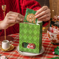 Sacs kraft de Noël à fond plat, emballages pour biscuits, bonbons, nougats, toffees, cadeaux de fêtes