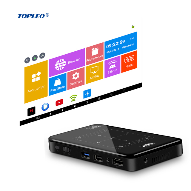 Topleo P09 II 4K Mini Android LED Projector Portable Outdoor Video Pocket Projector with Short Throw Laser for Home Use