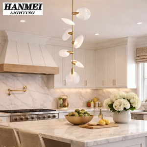 Modern Gold & <b>White</b> Steel and Glass LED Pendant Lamp With Warm Light HM-Pendant Lamp Warm <b>White</b> Light 3500K Provides a Cozy Ambi - Product Image 5