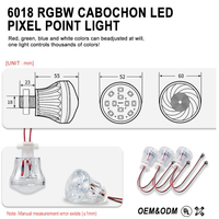 DC 24V IP68 Étanche 60mm 18LEDs 6018 UCS2904 UCS8904 RGBW LED Pixel Cabochon Point Light pour Amusement Ride Parcs À Thème