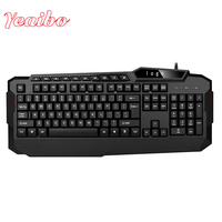 Interface USB filaire Ordinateur professionnel silencieux Multimédia Internet café Périphérique rétro-éclairé Clavier de jeu de bureau couleur