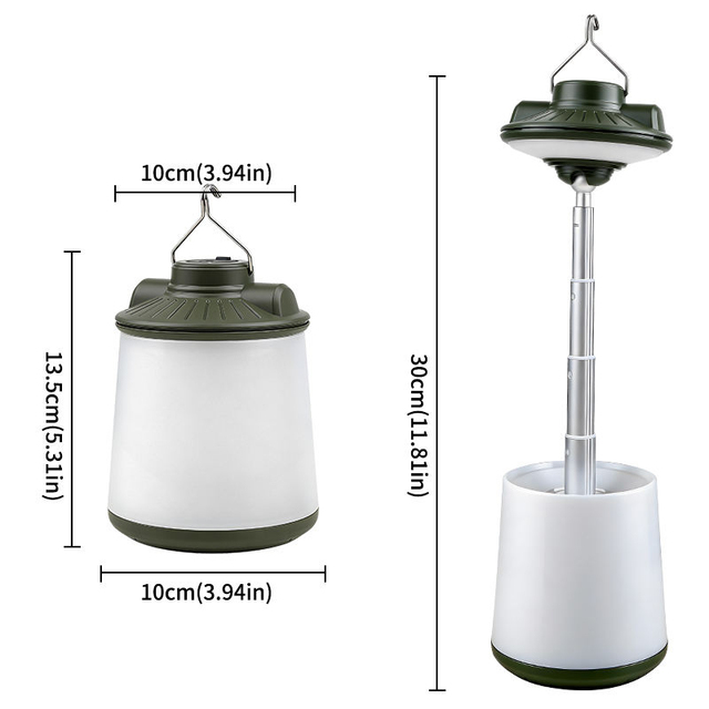 Multifunctional Outdoor Camping Lantern 36 LED RGB 3-in-1 Color Light Telescopic USB C Rechargeable PC Material Camping Light
