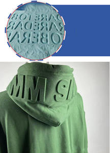 Sweat à capuche unisexe surdimensionné avec <span class=keywords><strong>logo</strong></span> imprimé en 3D, motif en relief, coton lourd 400 g/m², sweat à capuche en relief 3D - Product Image 3